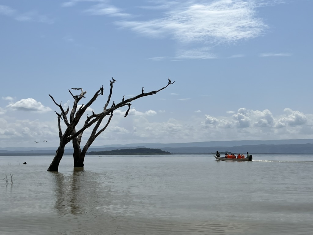boot op Lake Baringo Kenia
