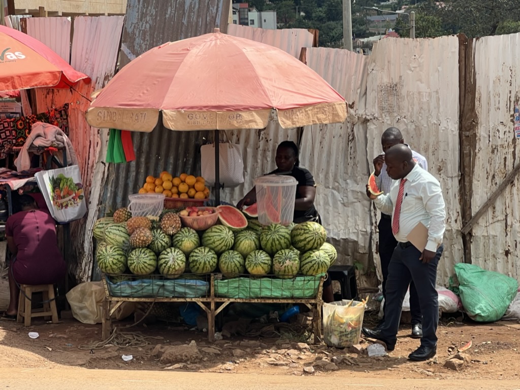 Watermeloenen-stand in kenia